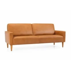 Hvidovre 3 personers lædersofa Cognac