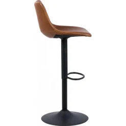 I_Oregon barstol brun læderlook