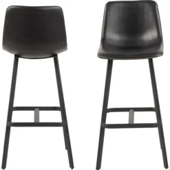 I_Oregon barstol sort læderlook