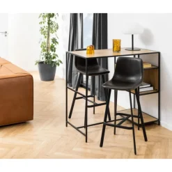 I_Oregon barstol sort læderlook