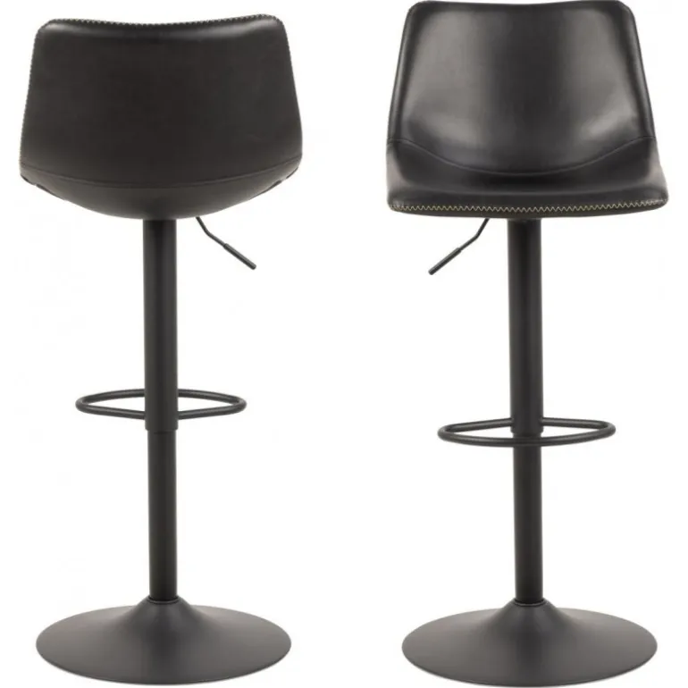 I_Oregon barstol sort læderlook