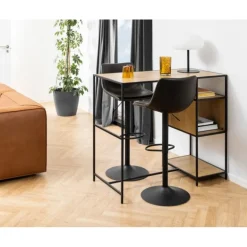 I_Oregon barstol sort læderlook