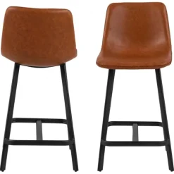 I_Oregon counterstol brun læderlook