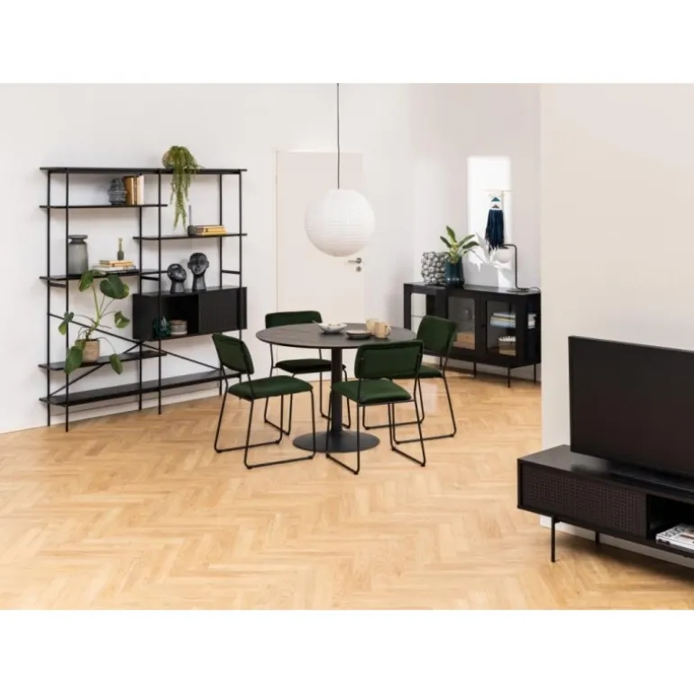 Ibiza spisebord sort Ø110 cm