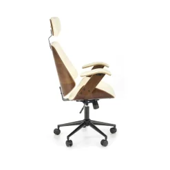 IGNAZIO Kontorstol - Valnød og Creme - Ergonomisk og elegant