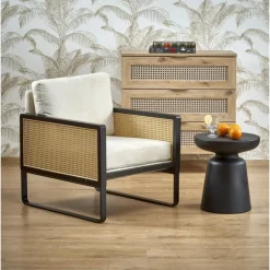 ILARIO lænestol, Sort / Naturlig