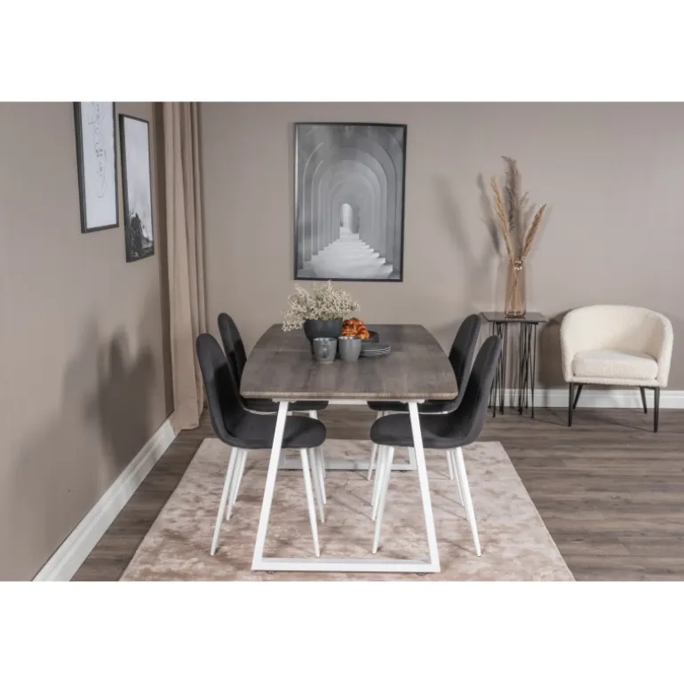 Inca e Spisebordssæt - Sort, Grå, Natur og Hvid