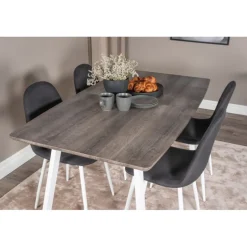 Inca e Spisebordssæt - Sort, Grå, Natur og Hvid