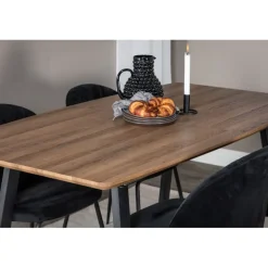 Inca Spisebord 160 cm kan udvides til 200 cm - Sort og Natur