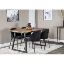 Inca Spisebord 160 cm kan udvides til 200 cm - Sort og Natur