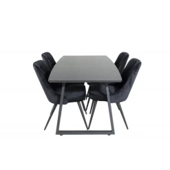 Inca Spisebordssæt - Sort