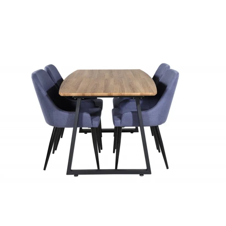 Inca Spisebordssæt - Sort, Blå og Natur