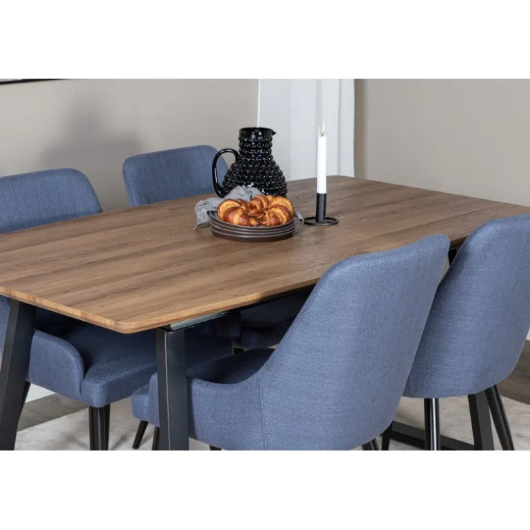 Inca Spisebordssæt - Sort, Blå og Natur