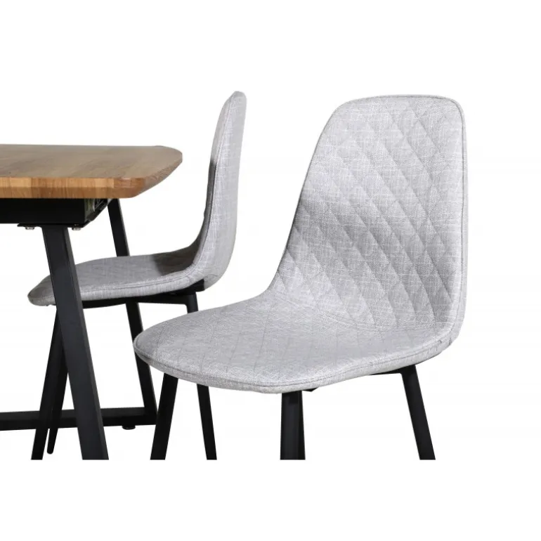 Inca Spisebordssæt - Sort, Grå og Natur