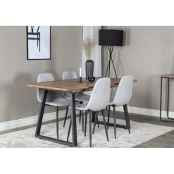 Inca Spisebordssæt - Sort, Grå og Natur