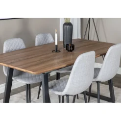 Inca Spisebordssæt - Sort, Grå og Natur