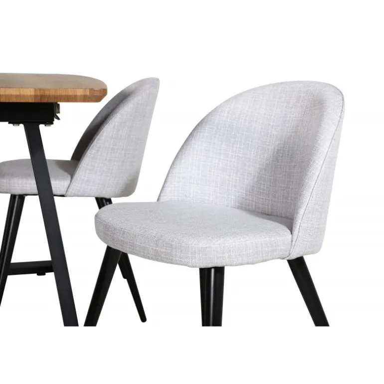 Inca Spisebordssæt - Sort, Lysegrå og Natur