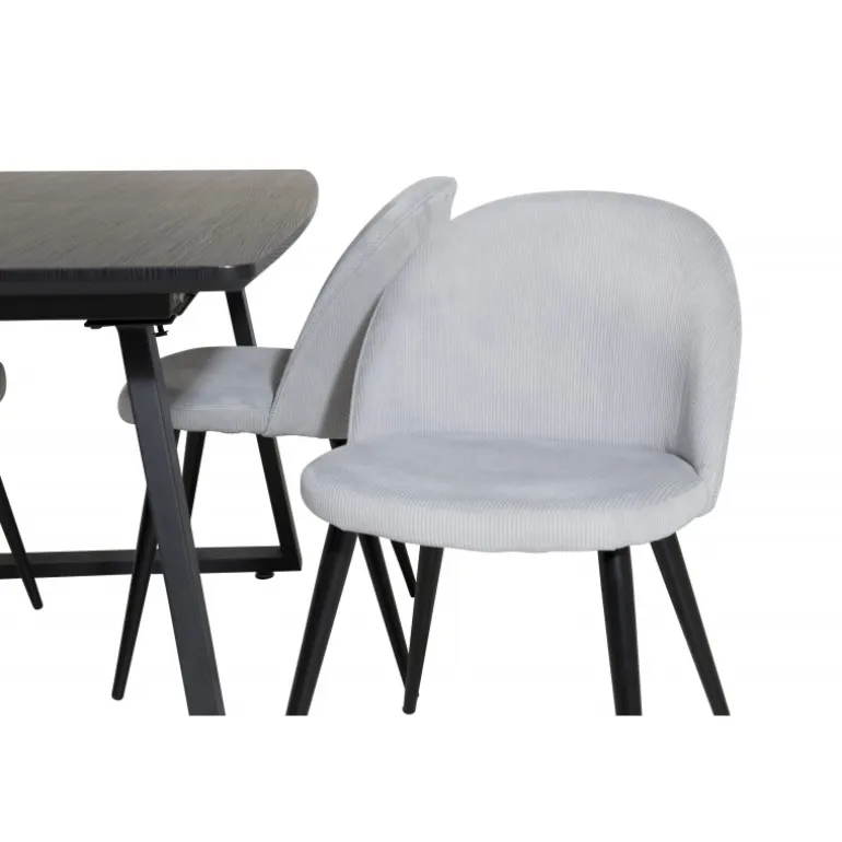 Inca Spisebordssæt - Sort og Lysegrå