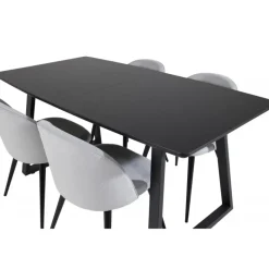 Inca Spisebordssæt - Sort og Lysegrå