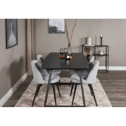 Inca Spisebordssæt - Sort og Lysegrå