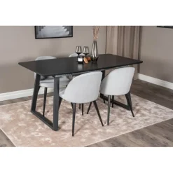 Inca Spisebordssæt - Sort og Lysegrå