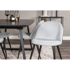 Inca Spisebordssæt - Sort og Lysegrå