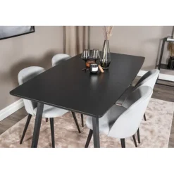 Inca Spisebordssæt - Sort og Lysegrå