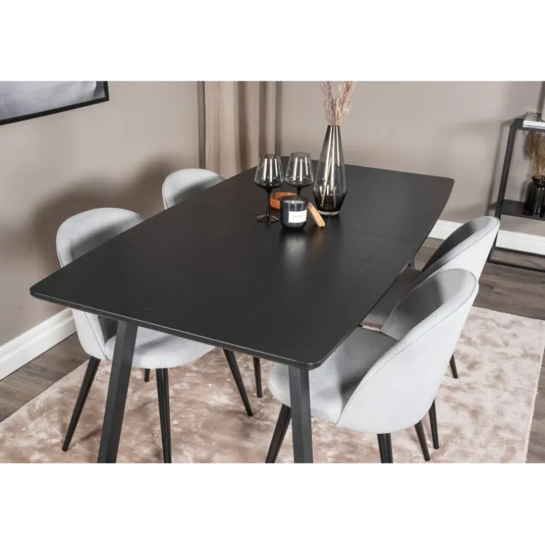 Inca Spisebordssæt - Sort og Lysegrå