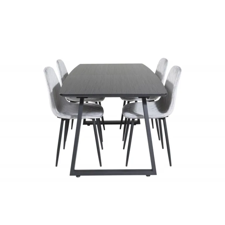 Inca Spisebordssæt - Sort og Grå