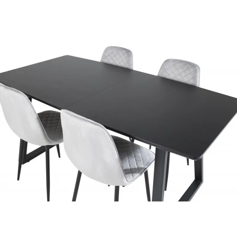 Inca Spisebordssæt - Sort og Grå