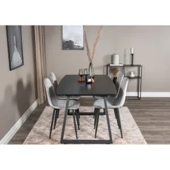 Inca Spisebordssæt - Sort og Grå