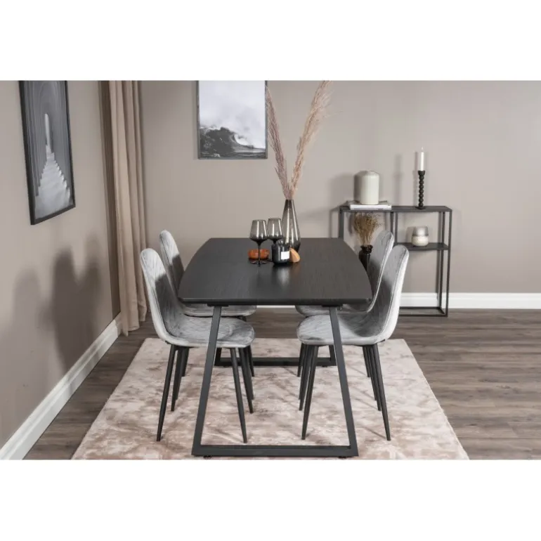 Inca Spisebordssæt - Sort og Grå