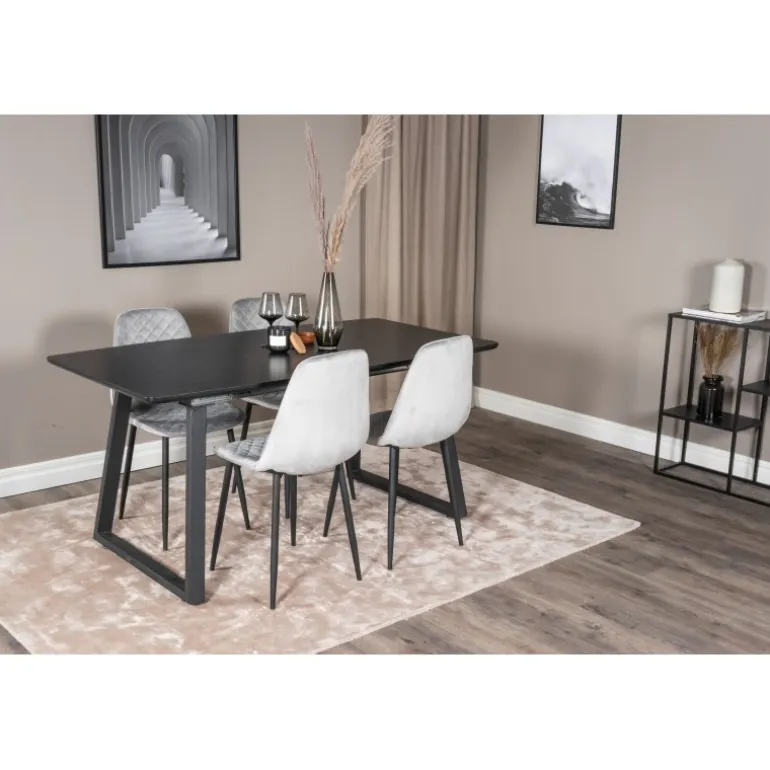 Inca Spisebordssæt - Sort og Grå