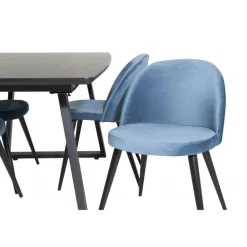 Inca Spisebordssæt - Sort og Blå