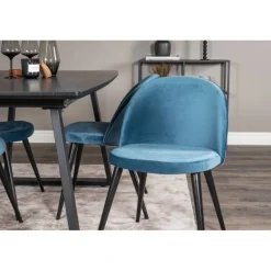 Inca Spisebordssæt - Sort og Blå