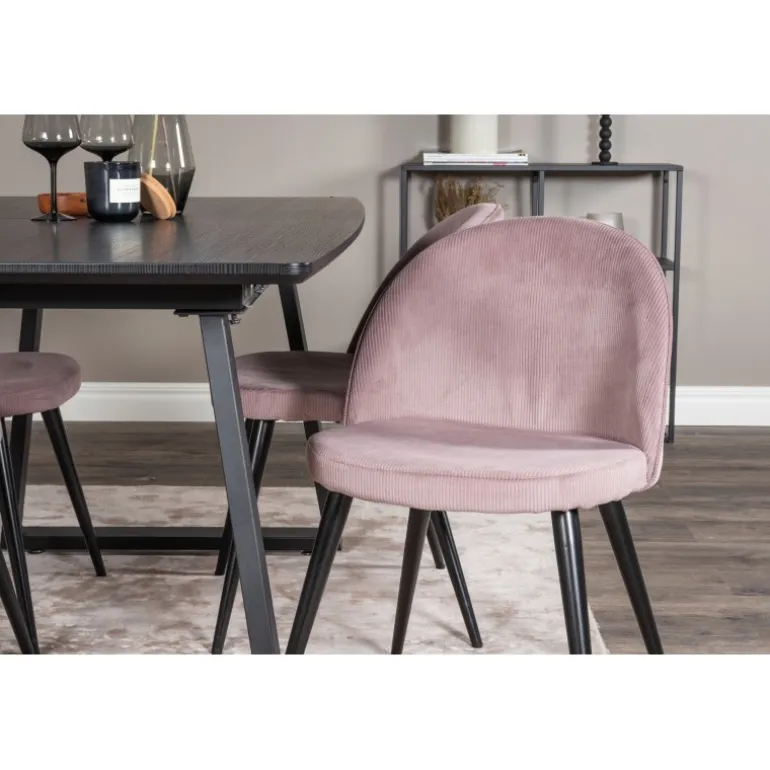 Inca Spisebordssæt - Sort og Pink