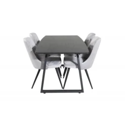 Inca Spisebordssæt - Sort og Lysegrå