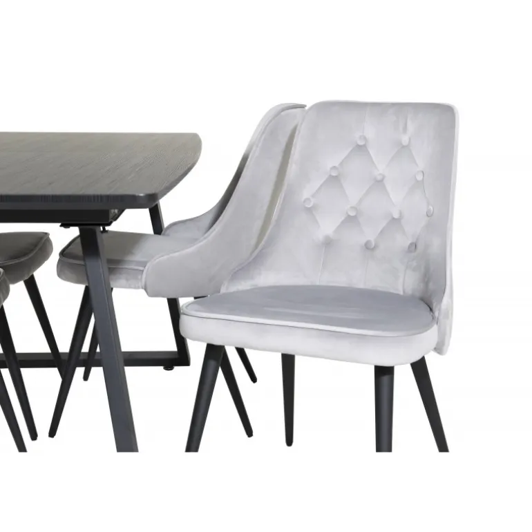 Inca Spisebordssæt - Sort og Lysegrå