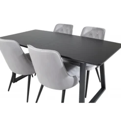 Inca Spisebordssæt - Sort og Lysegrå