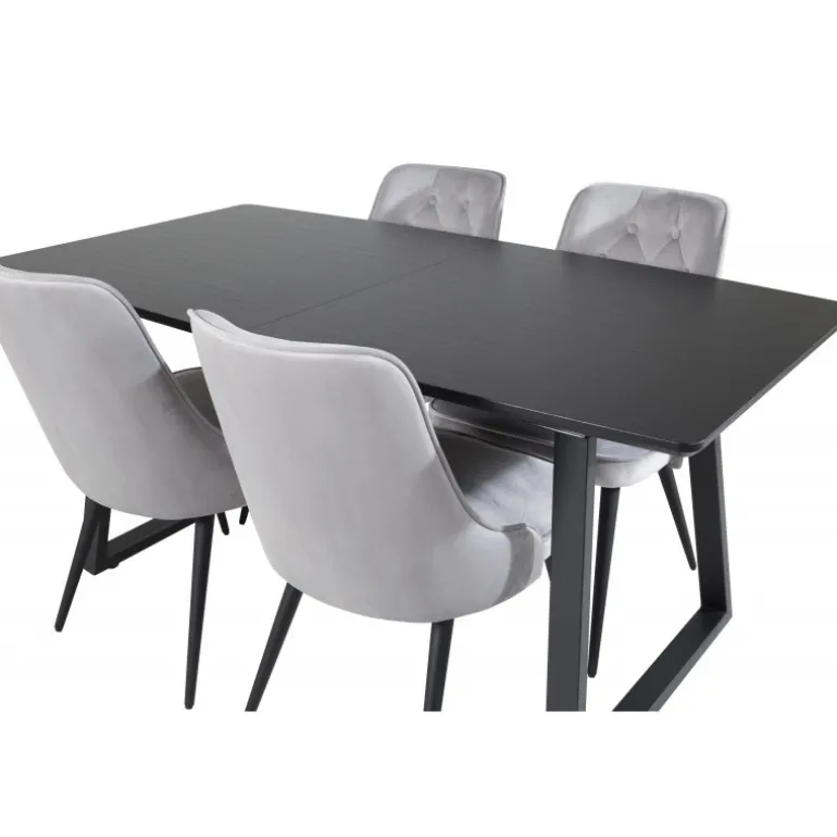 Inca Spisebordssæt - Sort og Lysegrå