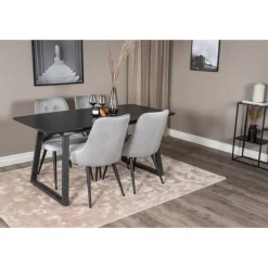 Inca Spisebordssæt - Sort og Lysegrå