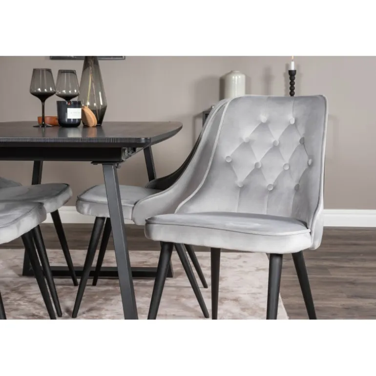 Inca Spisebordssæt - Sort og Lysegrå