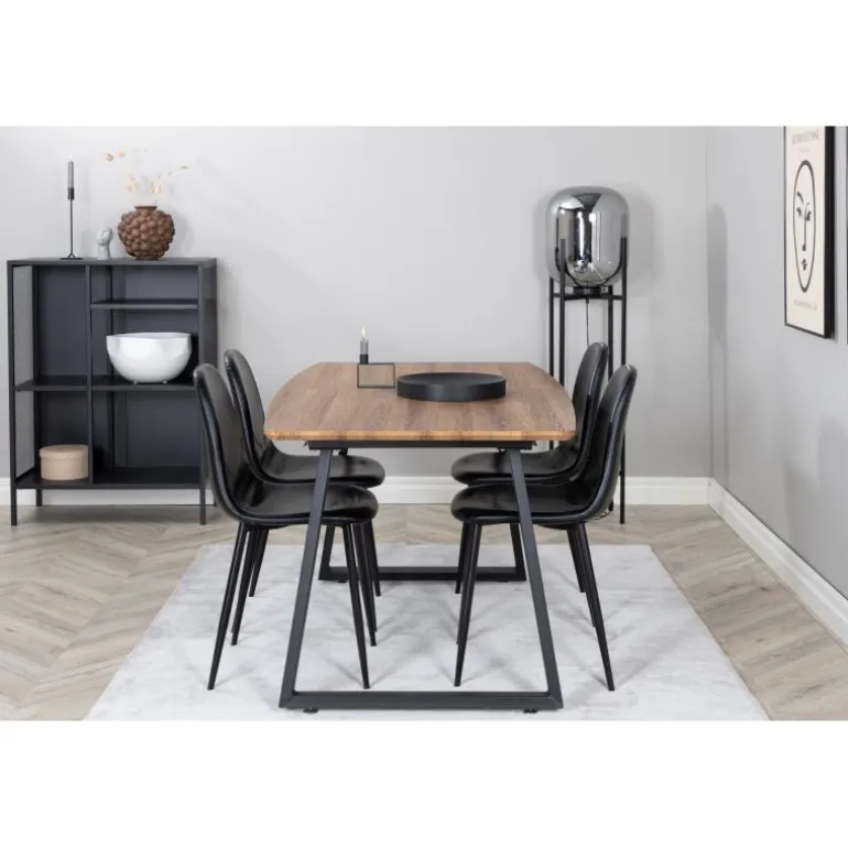 Inca Spisebordssæt - Sort og Natur