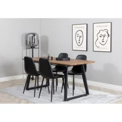 Inca Spisebordssæt - Sort og Natur