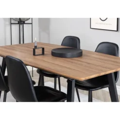 Inca Spisebordssæt - Sort og Natur