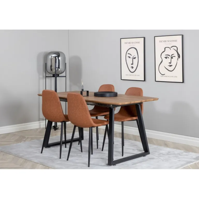 Inca Spisebordssæt - Sort og Brun og - Natur