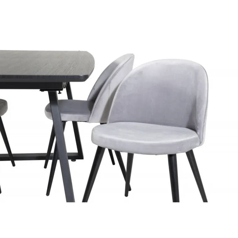 Inca Spisebordssæt - Sort og Lysegrå