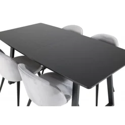 Inca Spisebordssæt - Sort og Lysegrå