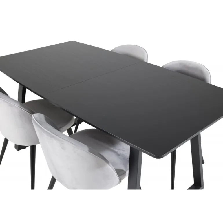 Inca Spisebordssæt - Sort og Lysegrå