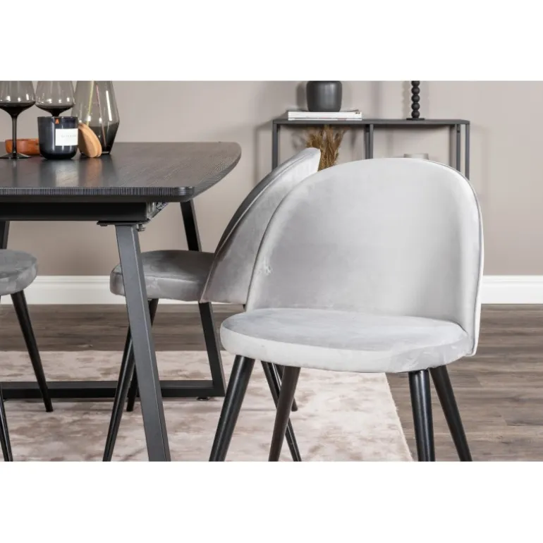 Inca Spisebordssæt - Sort og Lysegrå